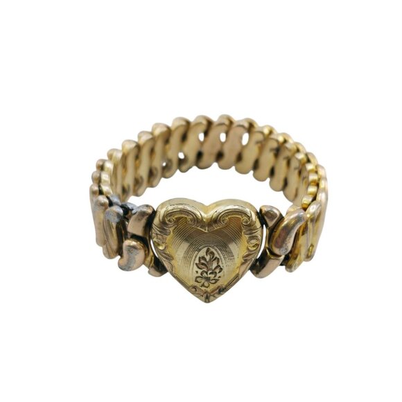 Vintage Phoenix WWII Sweetheart Expansion Bracelet Heart Design (A7764) - Picture 1 of 7